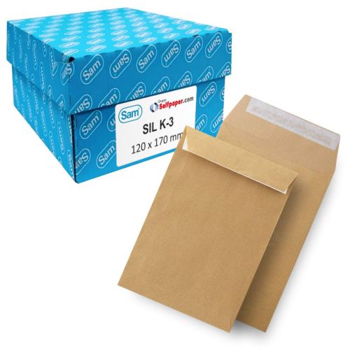 [140900] C/1000 bolsa kraft salarios silk-3 autoad 120x170mm sam