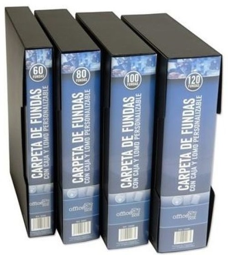 carpeta 80 fundas a4 deluxe con caja y lomo personalizable