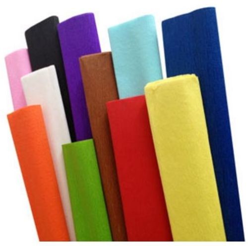 EXP 60 ROLLOS DE PAPEL CRESPON 50X250CM COL VIVOS 30G