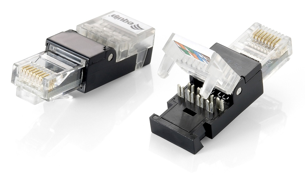 121163 conector RJ-45 Negro, Transparente