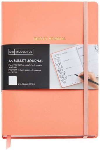 CUADERNO BULLET JOURNAL ROJO A5 96H 100G PAUTA DE PUNTOS