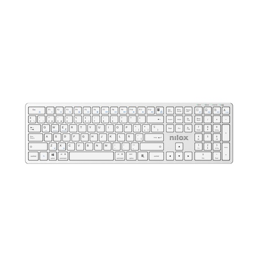 [NXKBW01S] PRO WIRELESS SILVER ESPANOL teclado Hogar / Oficina USB + Bluetooth QWERTY Español Blanco