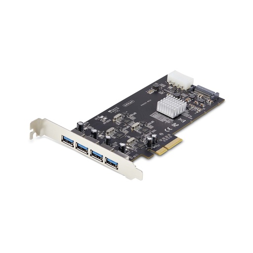 [P5Q4A-USB-CARD] Tarjeta PCI Express de 4 Puertos USB-A - Tarjeta PCIe USB 3.2 de 5Gbps - 4 Controladores USB Independientes - Hub Interno USB-A - Windows/macOS/Linux
