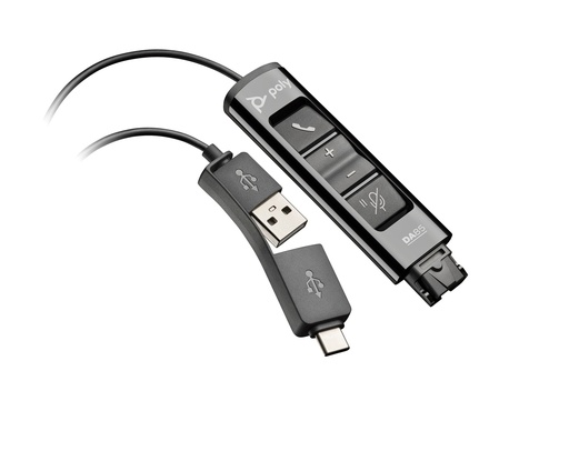 [786C7AA] Adaptador negro Poly DA85 USB a QD compatible con TAA