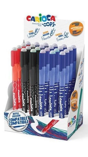 [43040] EXPOSITOR 24 BOLIGRAFO BORRABLE CARIOCA OOPS