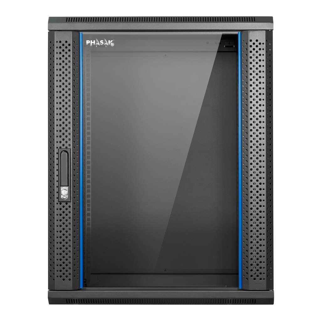 PHO 2216D armario rack 16U Bastidor de pared Negro