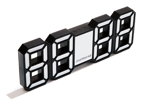 NEONCLOCKWH despertador Negro, Blanco