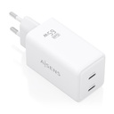 Cargador GaN 65W, 2xUSB-C PD3.0 QC4.0, Blanco