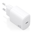 Cargador GaN 30W, 1xUSB-C PD3.0, Blanco