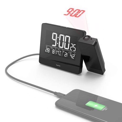[00186332] Plus Charge Reloj despertador digital Negro