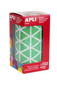 [4870] ROLLO GOMETS TRIANGULARES VERDE AUTOADHESIVOS 20MM