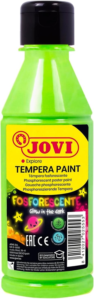 BOTELLA TEMPERA FOSFORESCENTE VERDE 250ML