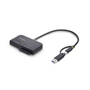 Adaptador USB-C/USB-A a NVMe M.2 y SATA 2.5/3.5in 10Gbps - Lector de SSD Externo - Sin Herramientas - B+M/M-Key