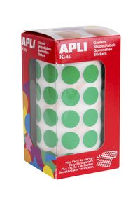 [4858] ROLLO GOMETS REDONDO VERDE AUTOADHESIVOS 15MM