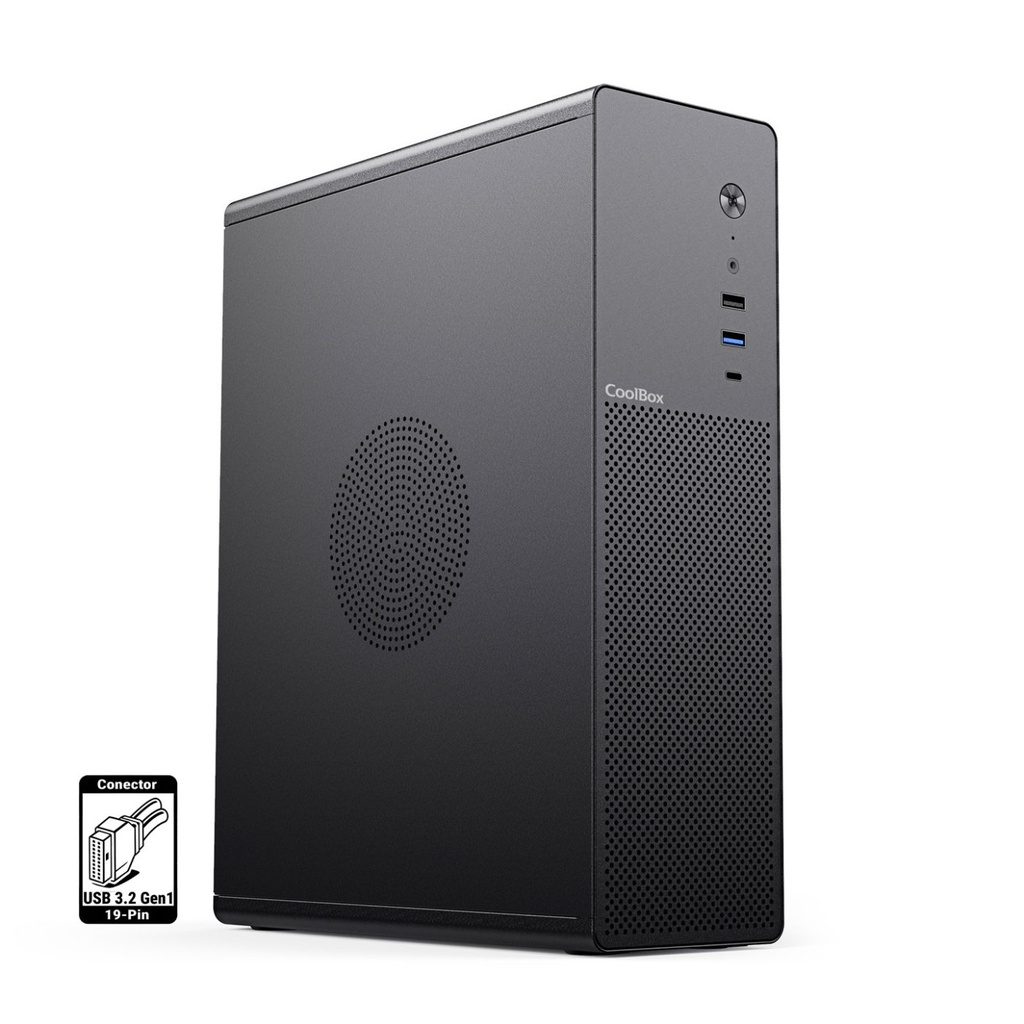CAJA MATX SLIM T100 USB-C 3.2 GEN1 FULL METAL S/FTE + 1 VENT. 90MM