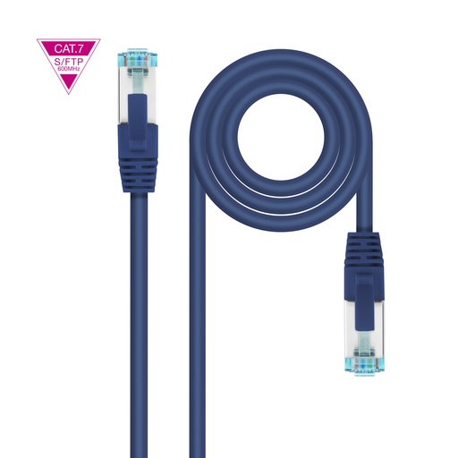 [10.20.1701-BL] Cable de Red Cat.7 600MHZ LSZH SFTP PIMF AWG26, Azul, 1 m