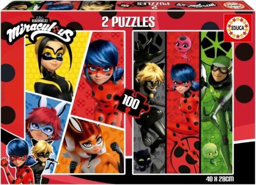 PUZZLE 2X100 PIEZAS MIRACULOUS LADYBUG