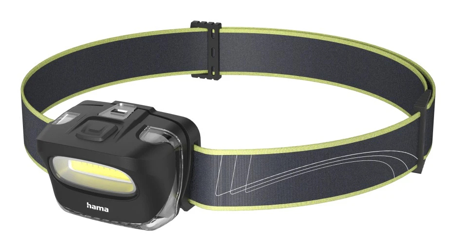 HL110 Negro, Azul, Amarillo Linterna con cinta para cabeza COB LED