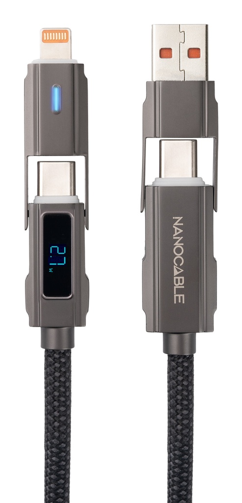10.01.2501 cable USB USB 2.0 1 m USB A/USB C USB C/Lightning 27 W Negro