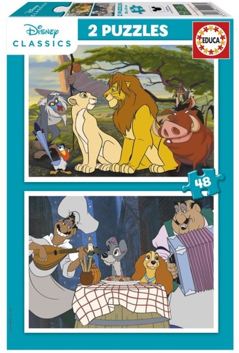 PUZZLE 2X48 PIEZAS DISNEY ANIMALS