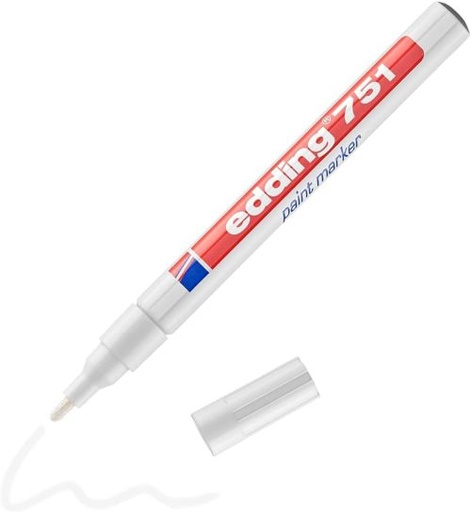 c/10 Rotulador Edding 751 blanco punta de fibra