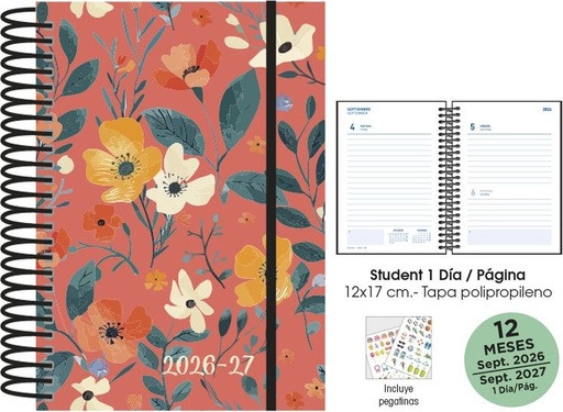 AGENDA ESCOLAR 26-27 STUDENT 12X17 DP CORAL