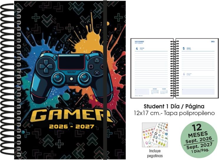 AGENDA ESCOLAR 26-27 STUDENT 12X17 DP GAMER 1