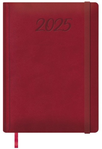 Agenda anual manaos 2026 día página 17x24cm burdeos
